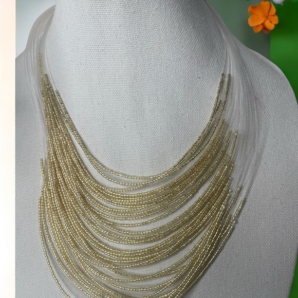 Elegant Gold Multi-Strand Necklace - Picture 2 of 2